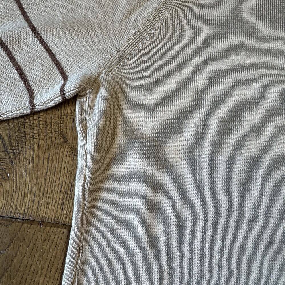 VTG 90s Goodclothes 3 pc Cardigan And Tank Cream Brown Leopard Stripe Set Sz XL - Picture 5 of 14